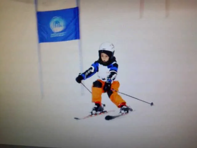 A young Alex Astridge racing at Ski Dubai